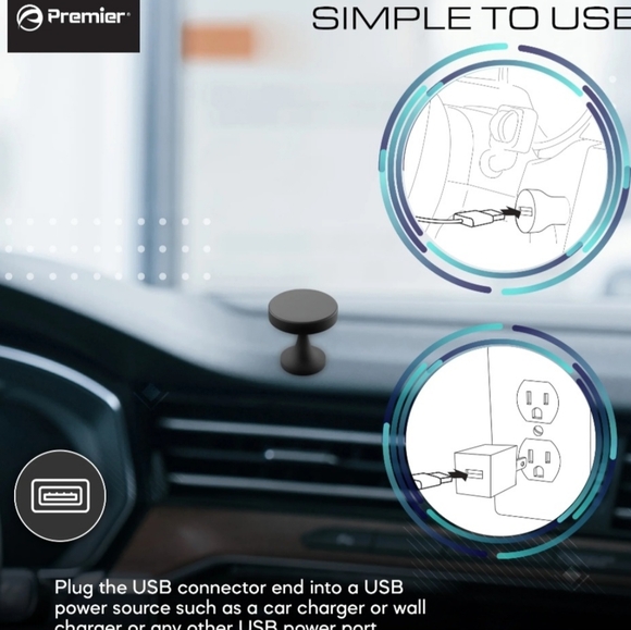 Wireless Charger & Magnetic Suction Cell Phone Mount - Black - Picture 6 of 12